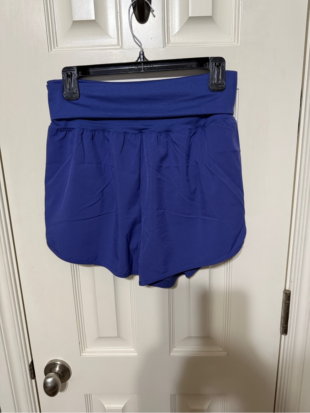 Zenana Outfitters Fold-Over Waist Athletic Shorts - Royal Blue